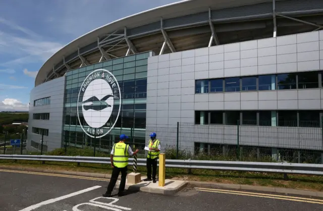 Scenes outside the Amex Community Stadium