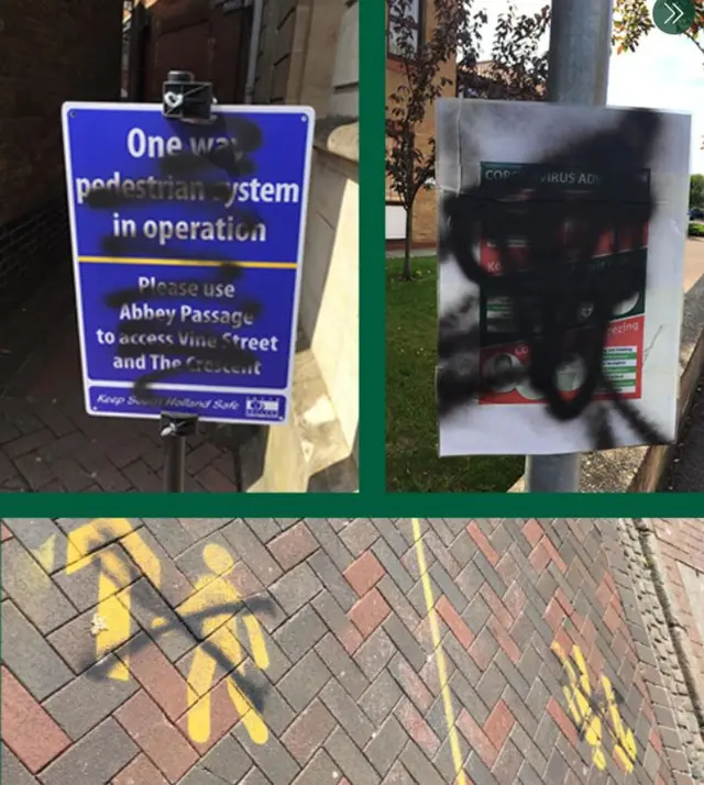 Vandalised signs