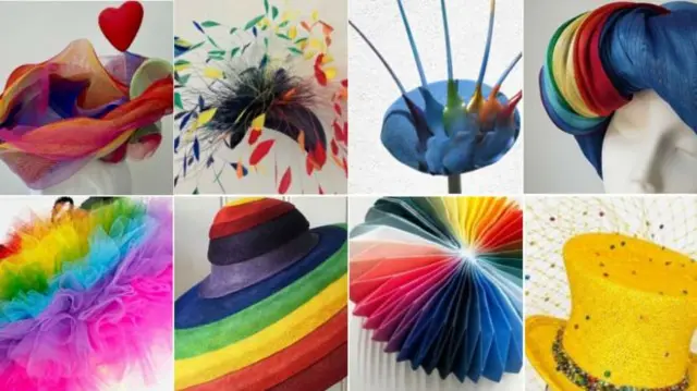 Rainbow-themed hats