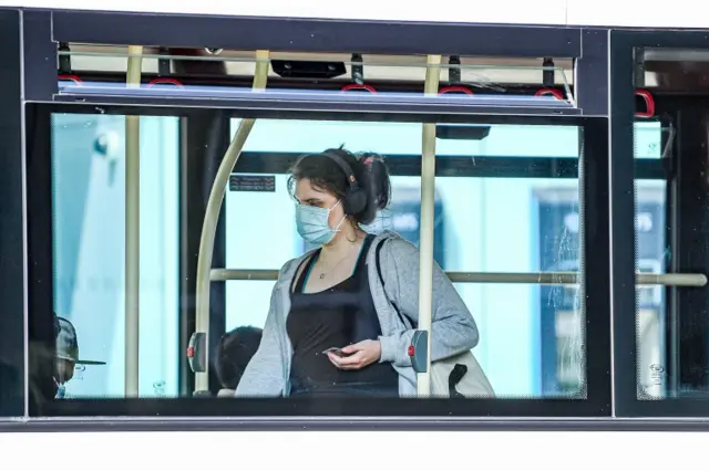 Passengers wear face masks on buses in Princess Street on 18 June 2020 in Edinburgh, Scotland