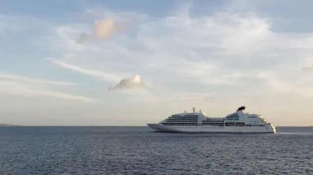 Cruise ship at sea