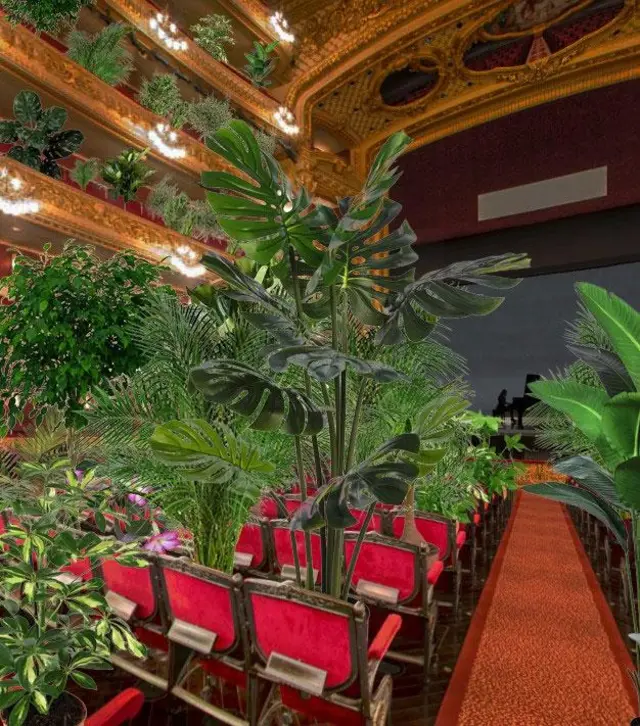 Image of what the venue might look like with plants filling the seats