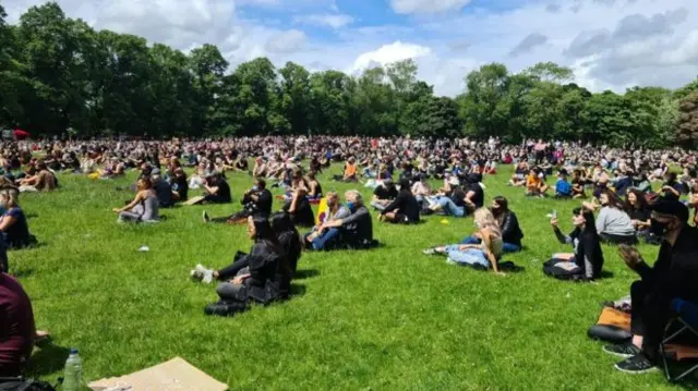 Crowd at protest