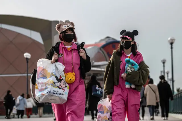 Disneyland Tokyo guests on 28 February, the day the closure was announced