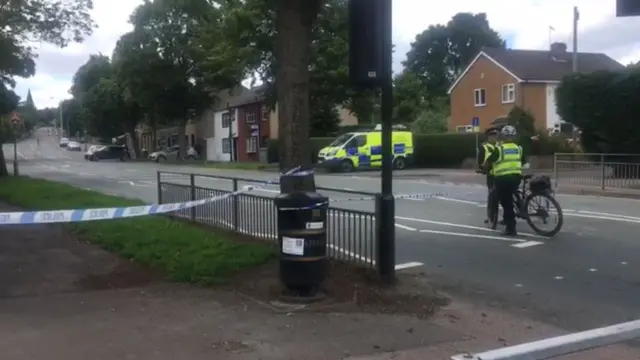 Cordon near crash scene