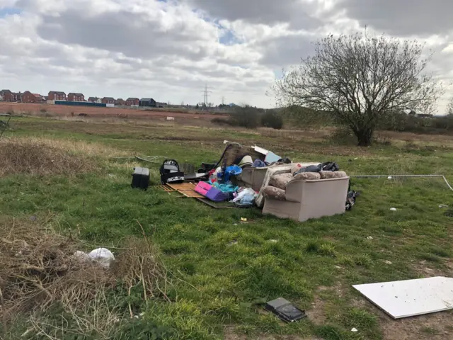 Fly-tipped rubbish