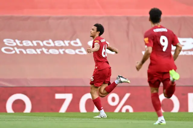 Trent Alexander-Arnold celebrates