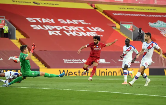 Mo Salah scores against Crystal Palace