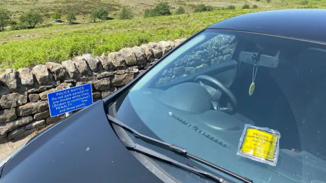 Car ticketed in Padley Gorge