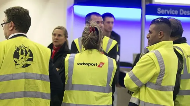 Swissport staff at airport