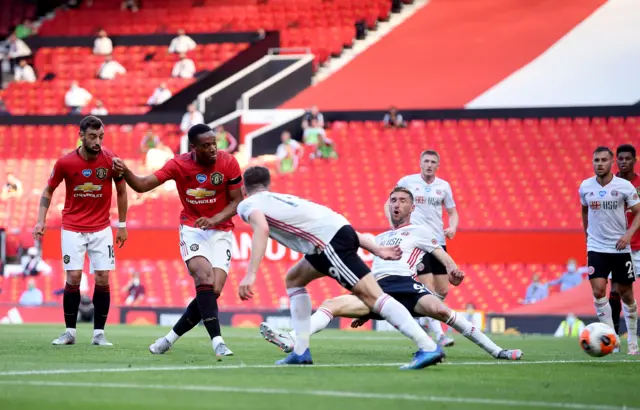 Anthony Martial scores for Manchester United