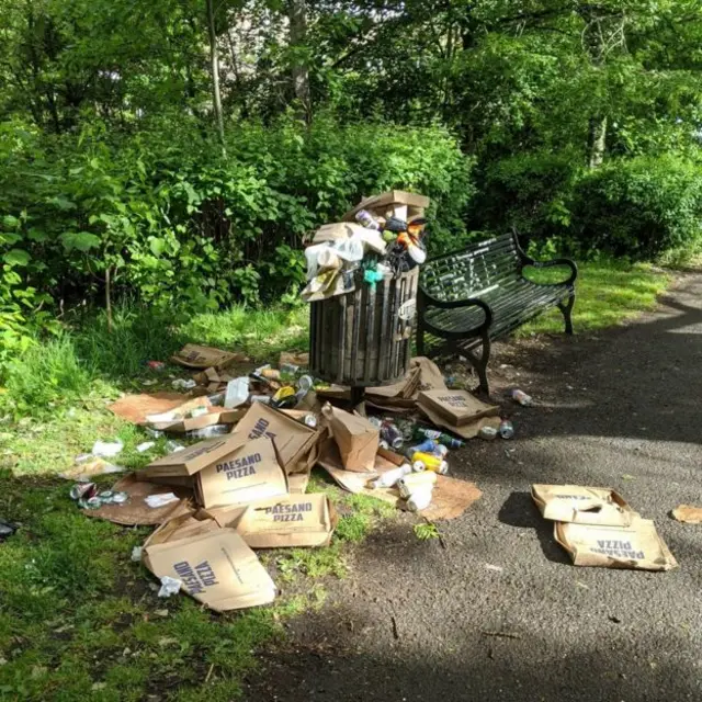 Overflowing bins