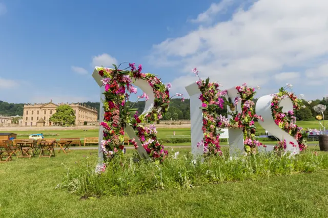 RHS flower show sign