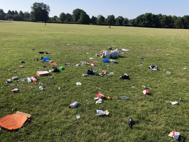 Litter in park