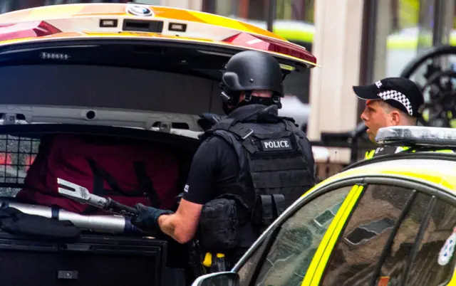 Policeman with a firearm