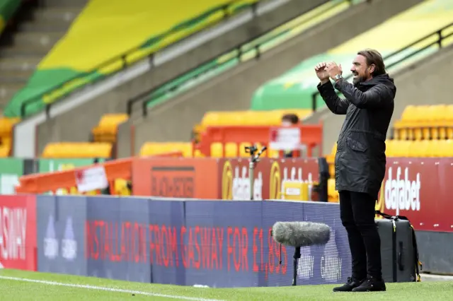 Norwich City"s manager Daniel Farke