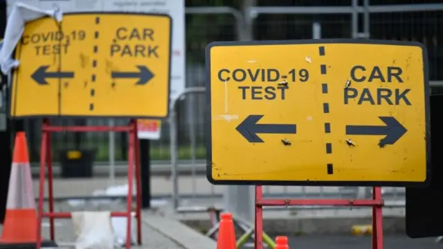 Testing site signs