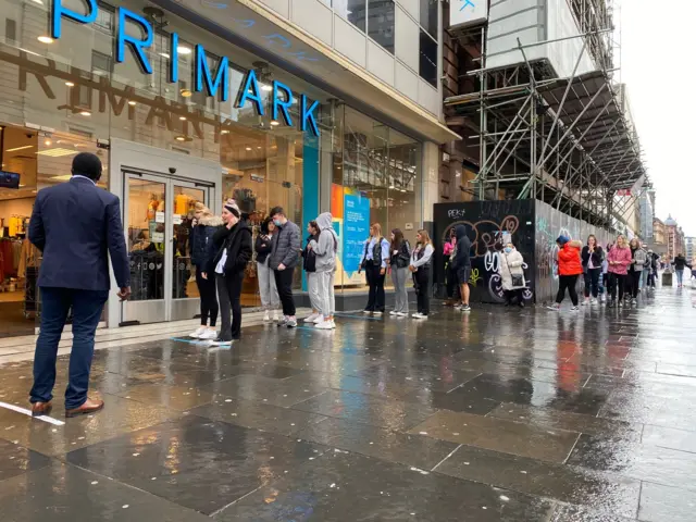 Primark queue in Glasgow