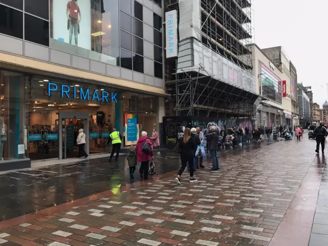 Just part of the very long queue outside Primark.