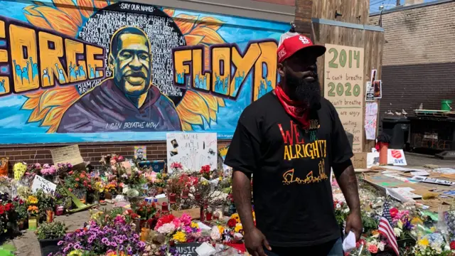 Michael Brown Sr visits the site of George Floyd's death