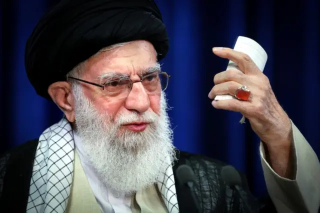 Ayatollah Ali Khamenei delivers a televised speech on 3 June