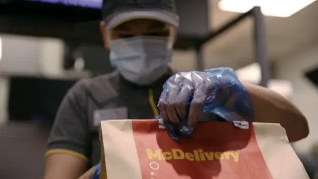 McDonald's staff wearing PPE