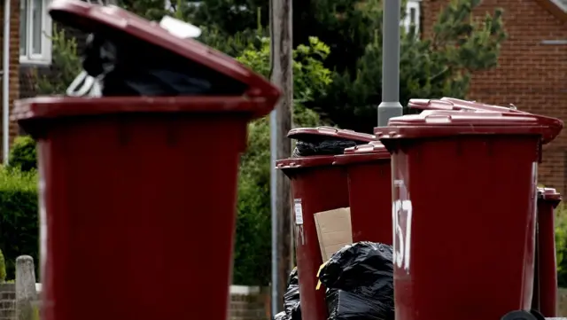 Bins on street