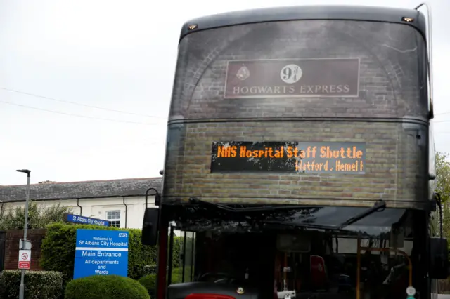 Harry Potter bus at St Albans City Hospital