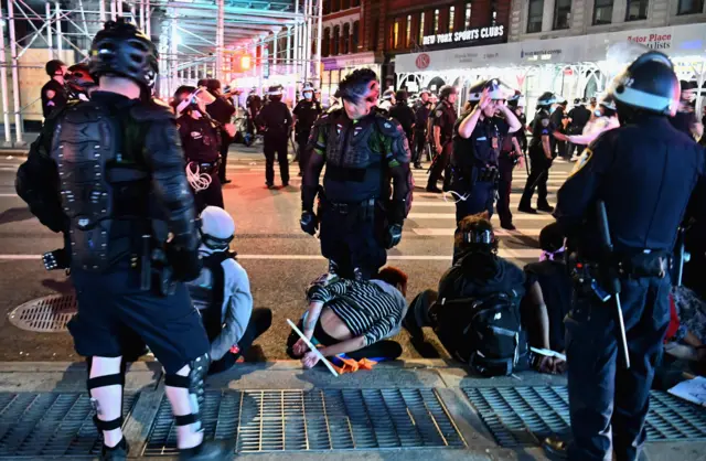 People are arrested after looting on June 2, 2020 in New York City