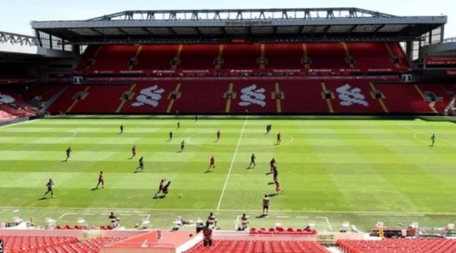 Liverpool held an 11 v 11 game in training at Anfield on Monday