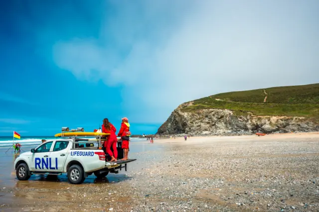 RNLI lifeguards on patrol