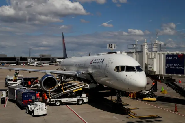 A Delta Airlines plane in the US