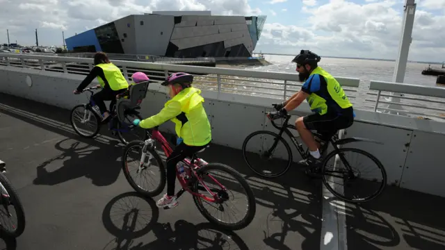 Cyclists in Hull