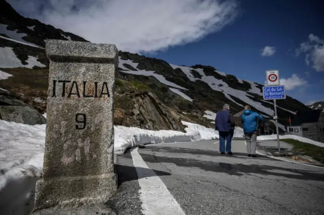 Italy's border with Switzerland