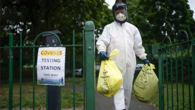 A testing station in Leicester