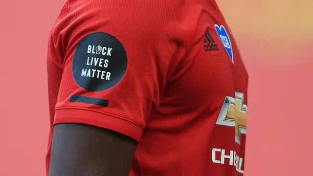 Black Lives Matter messages have been displayed around Premier League grounds since the season resumed