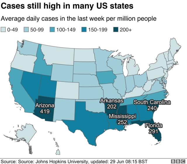 US map of cases