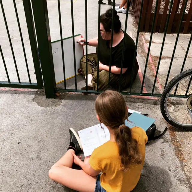 Teacher and pupil during lockdown