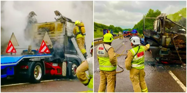 A42 lorry fire