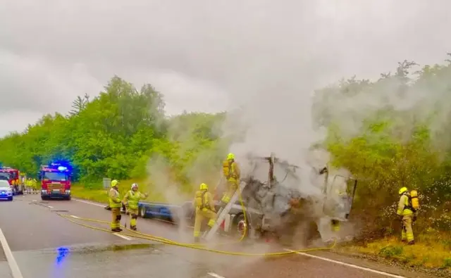 A42 lorry fire