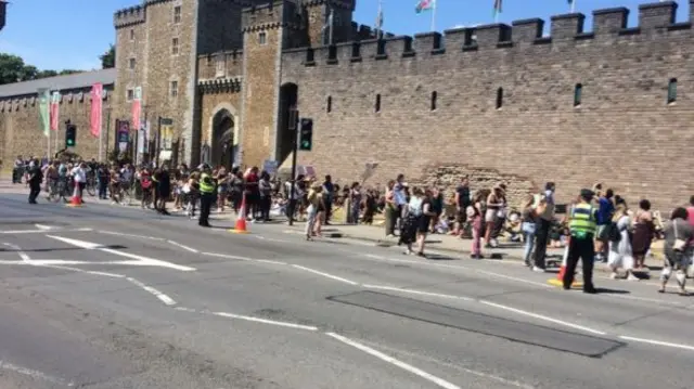 demonstrators in Cardiff