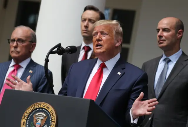 Donald Trump speaks at a news conference on 5 June