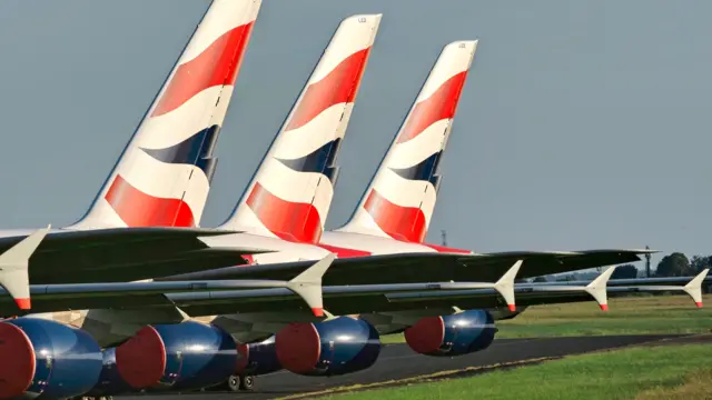 British Airways planes on runway