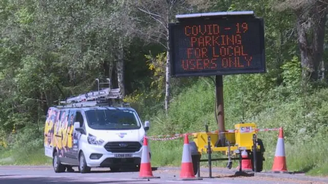 Road sign near Bracklinn Falls at Callander