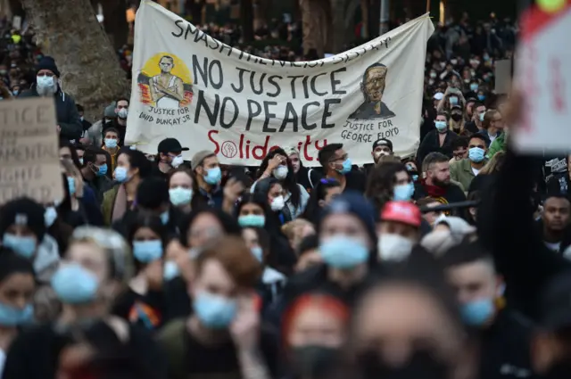 Demonstrators take part in Sydney express solidarity with US protestors over police brutality