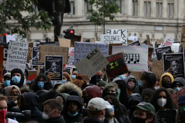 People gather in central London