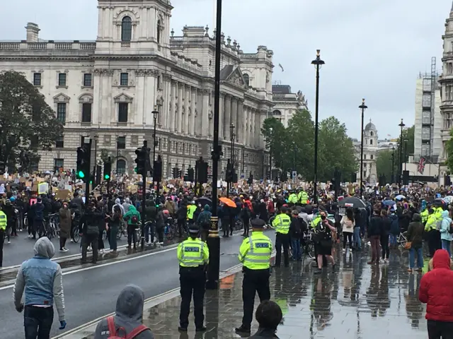 Police closed roads around London's Parliament Square