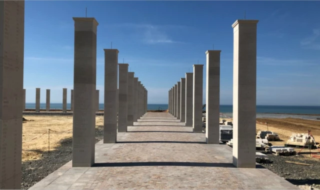 The British Normandy Memorial under construction in France