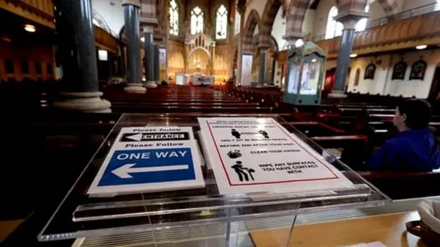One-way system in a church