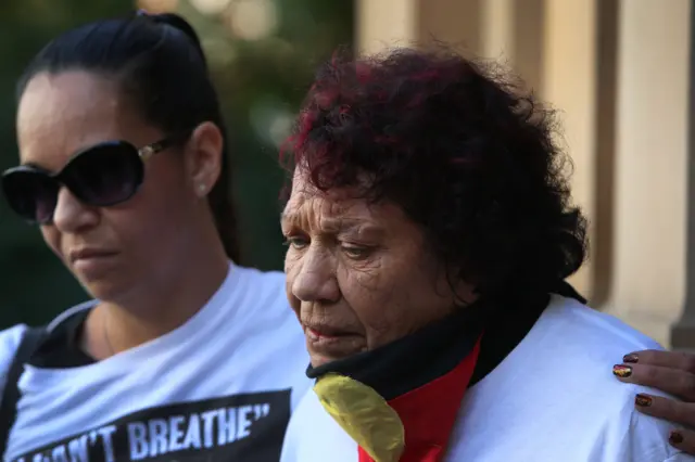 Leetona Dungay, whose son David Dungay died in Sydney's Long Bay prison in 2015, led the anti-racism march in Sydney
